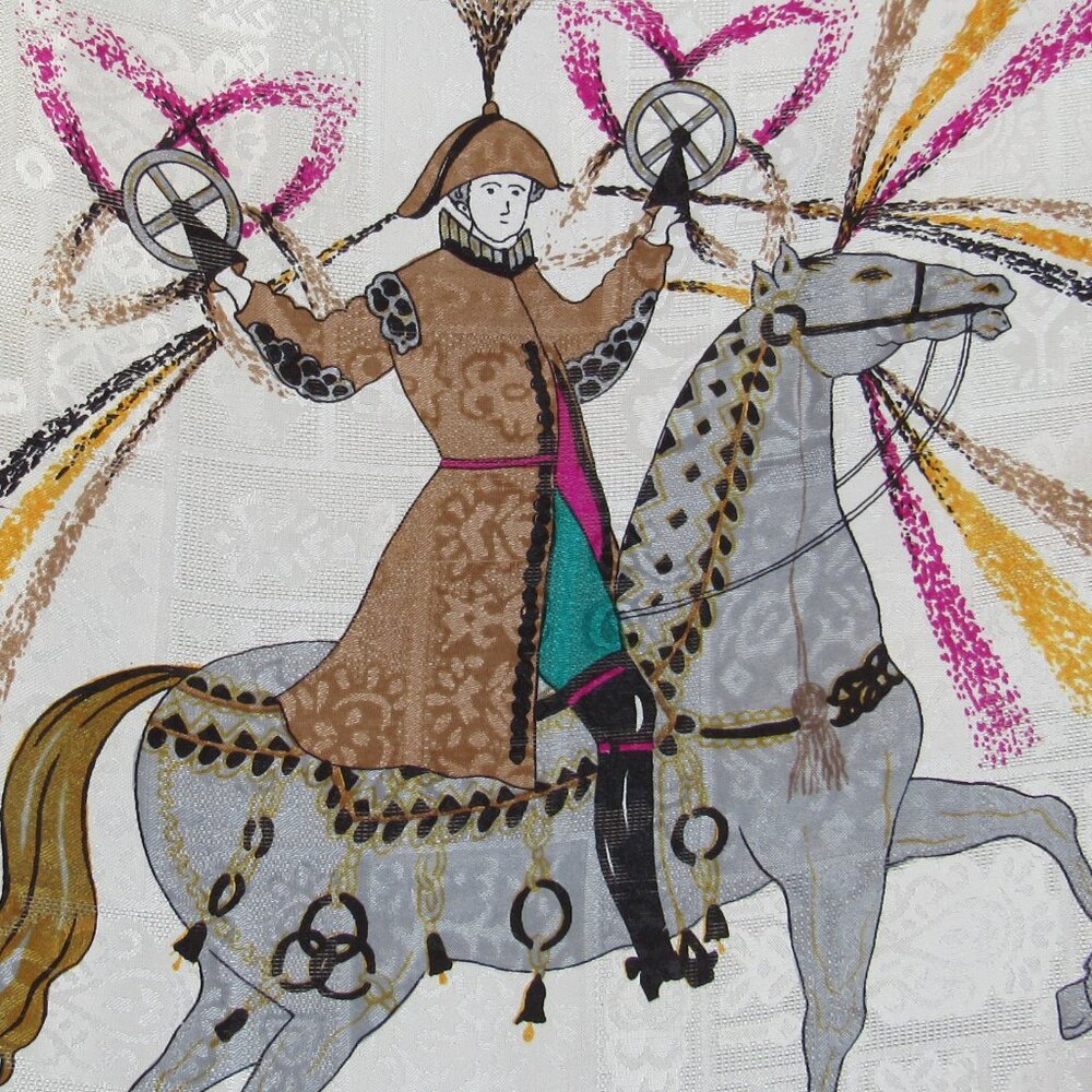 HERMES 1837 Feux D'Artifice Scarf Wrap Foulard Gray Lavender 1990 ed. Vintage - Picture 6 of 11